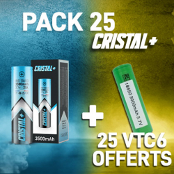 Pack 25 Accus 18650 20A + 25 VTC6 Offerts