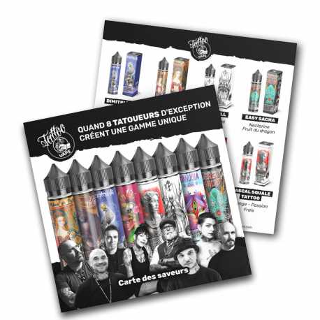 Carte des saveurs Tattoo Vape